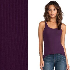 NWT James Perse Daily Sz 1 S Basic BalletCore Boho Soft Ribbed Tank Purple Plum